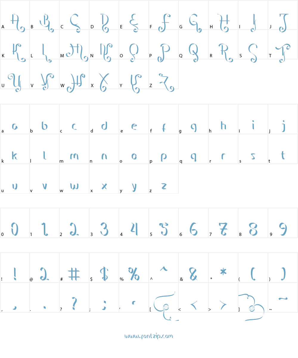 palmia Font Character